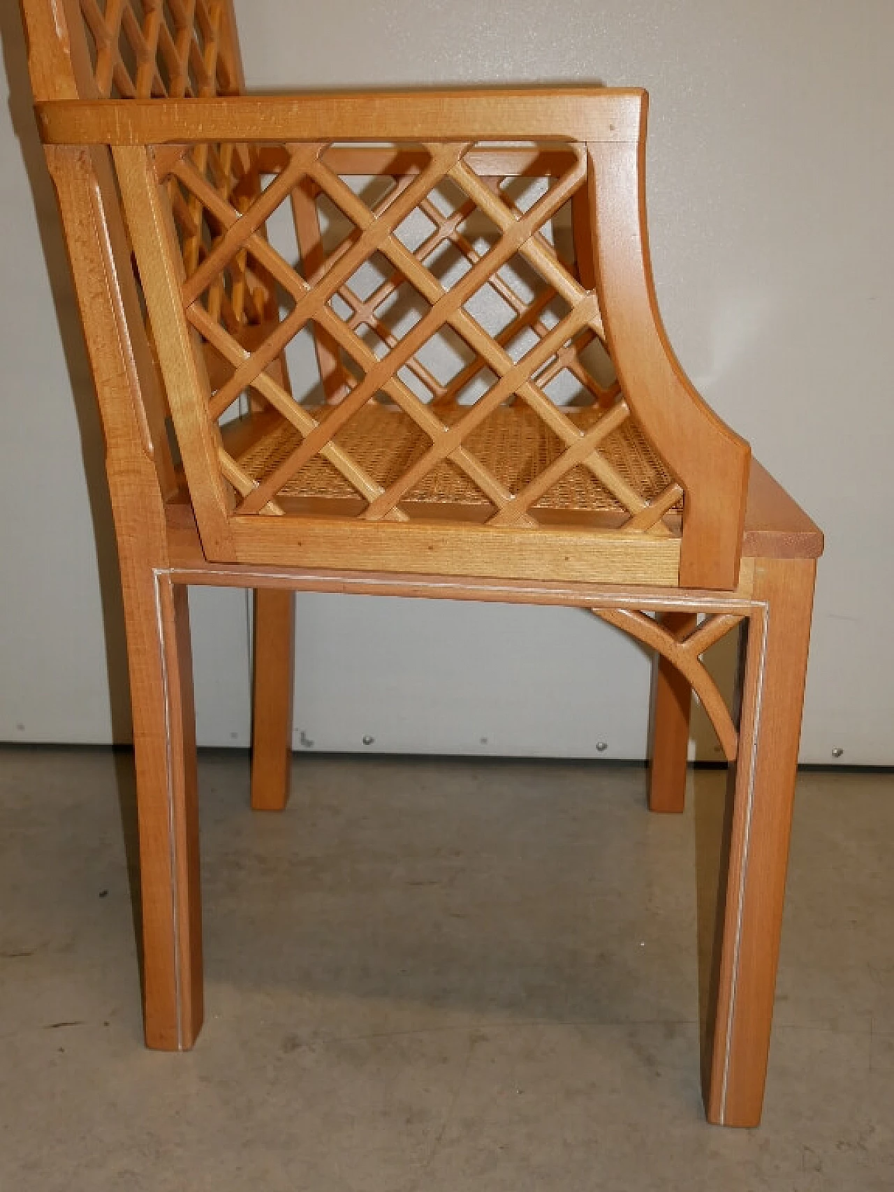 Pair of beech armchairs in colonial style, 60s 1370971