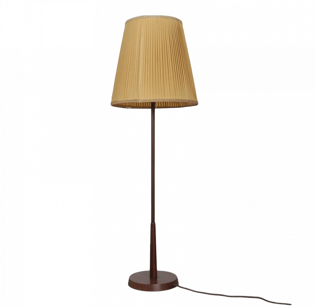 Floor lamp with fabric shade, 1940s 1371073