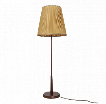 Floor lamp with fabric shade, 1940s