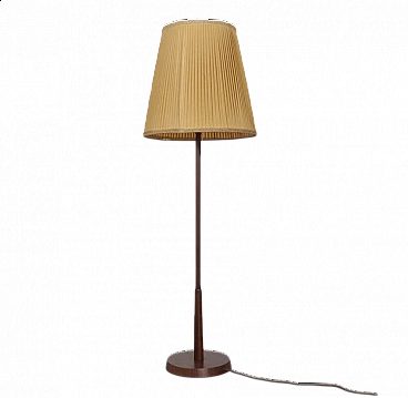 Floor lamp with fabric shade, 1940s