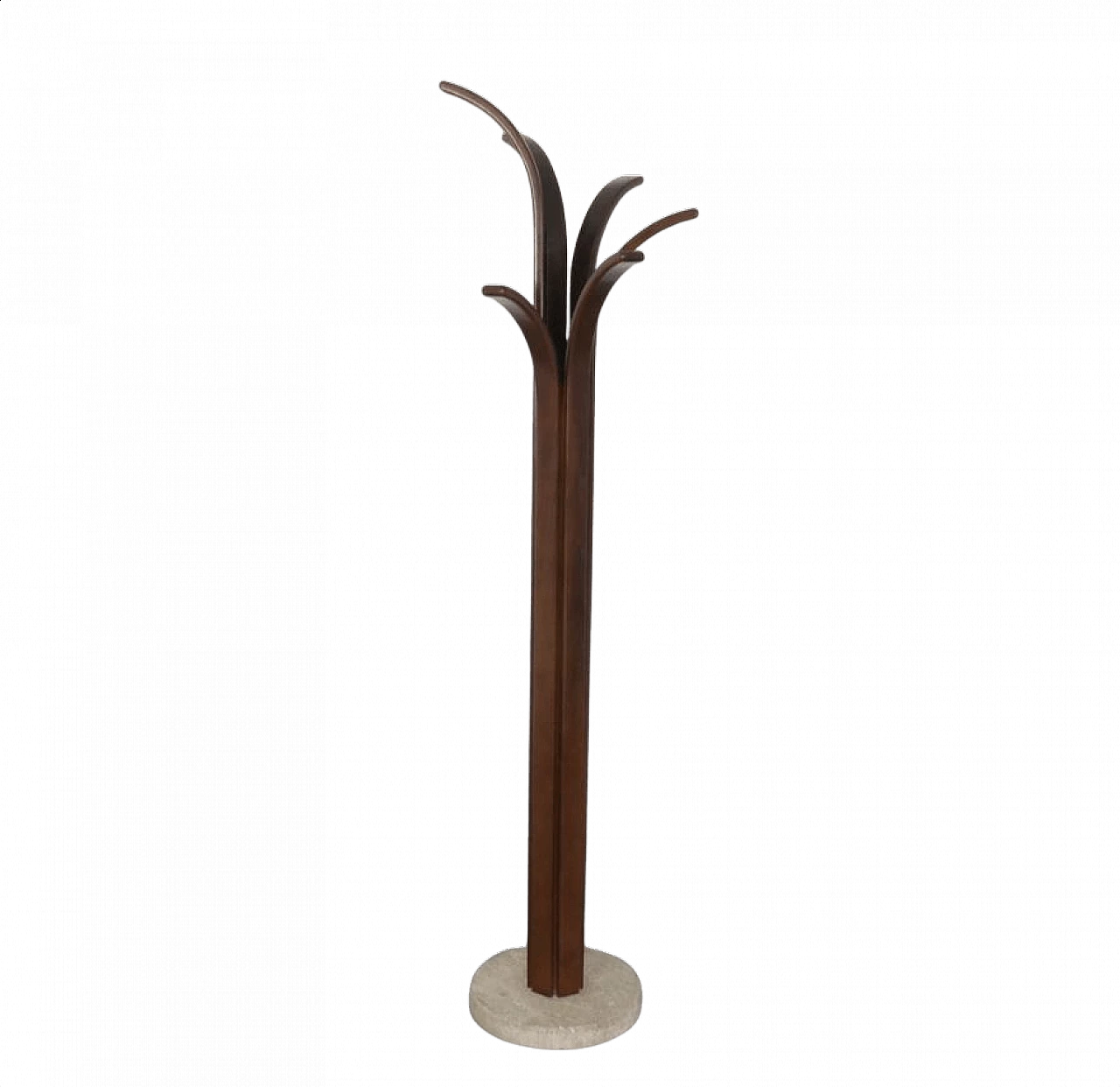 Travertine and stained ash coat stand, 1970s 1371076