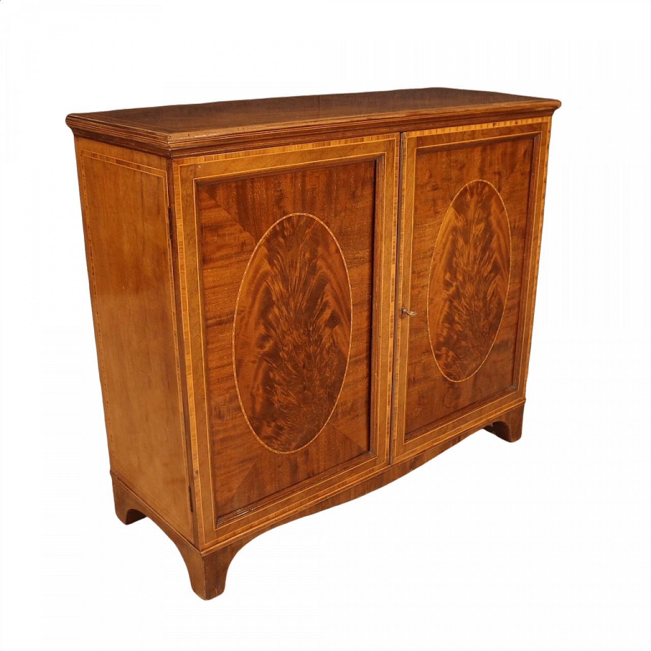 Credenza inglese in legno intarsiato, fine '800 1371226