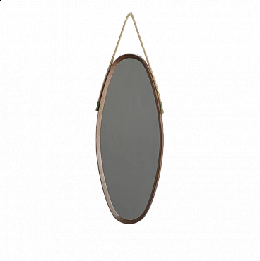 Oval teak mirror, 1960s