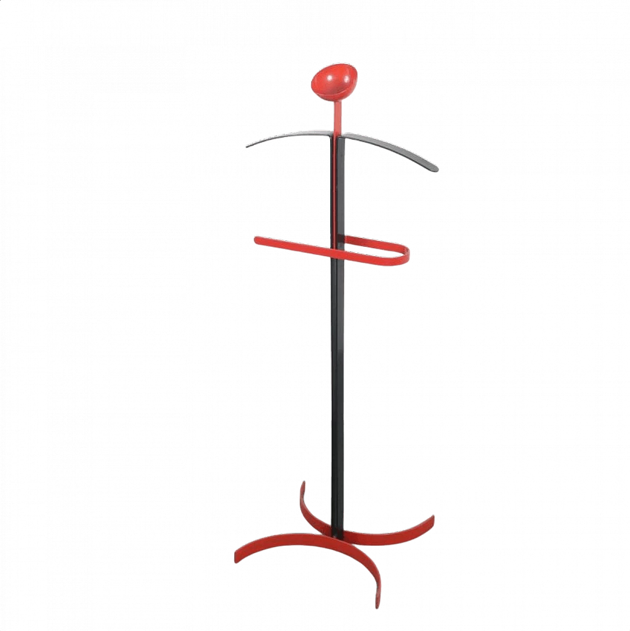Appendiabiti in metallo nero e rosso, anni '70 1371299