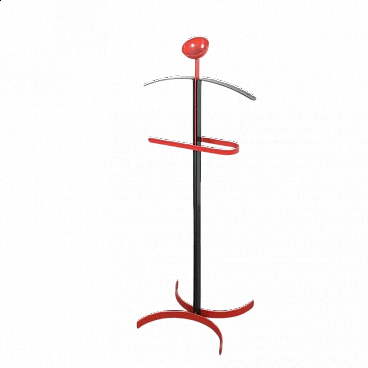 Appendiabiti in metallo nero e rosso, anni '70