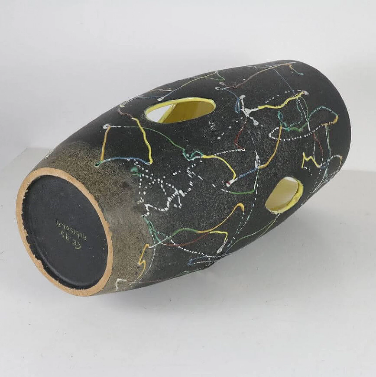 Vaso in ceramica smaltata di Lina Poggi Assolini, anni '60 1371338