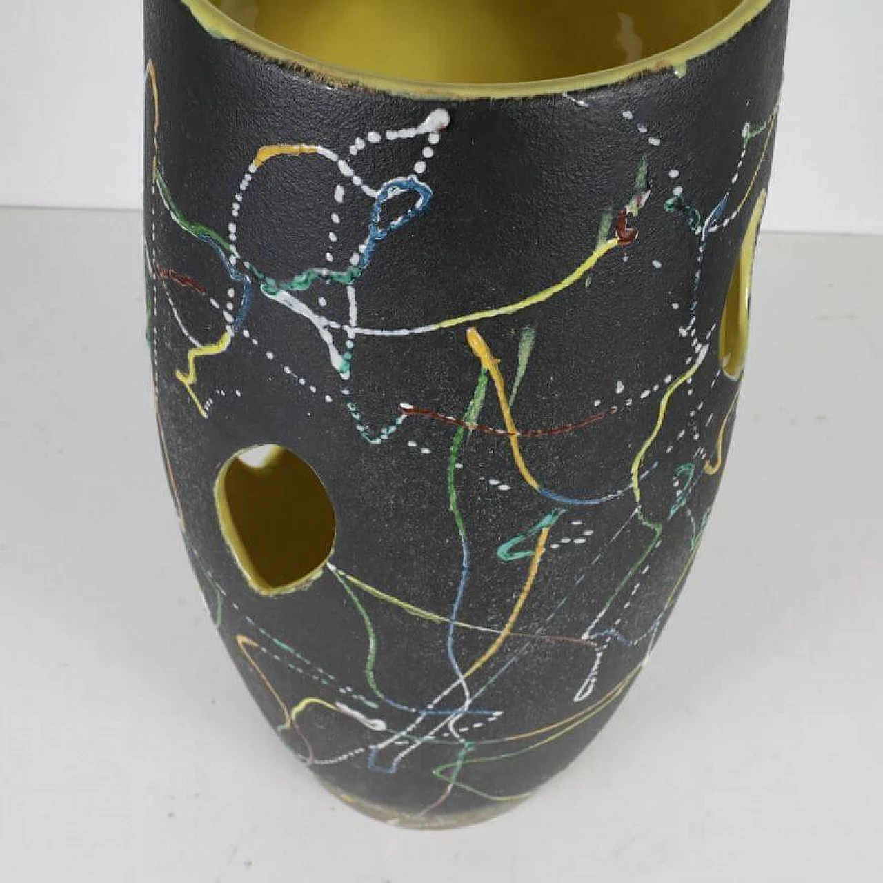 Vaso in ceramica smaltata di Lina Poggi Assolini, anni '60 1371342