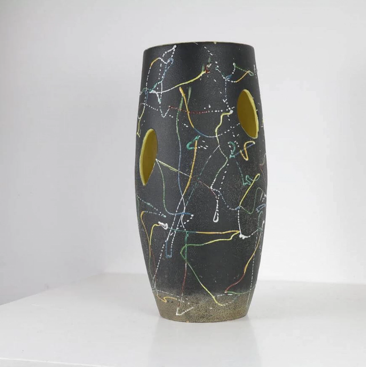 Vaso in ceramica smaltata di Lina Poggi Assolini, anni '60 1371343