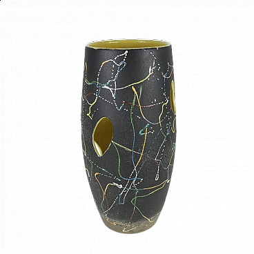 Vaso in ceramica smaltata di Lina Poggi Assolini, anni '60