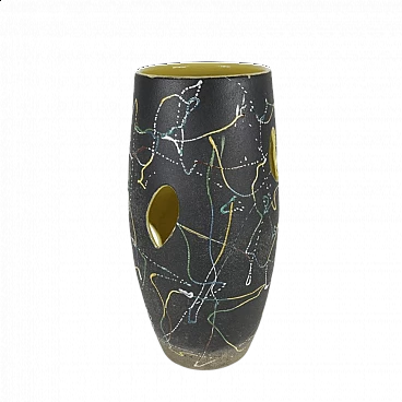 Vaso in ceramica smaltata di Lina Poggi Assolini, anni '60