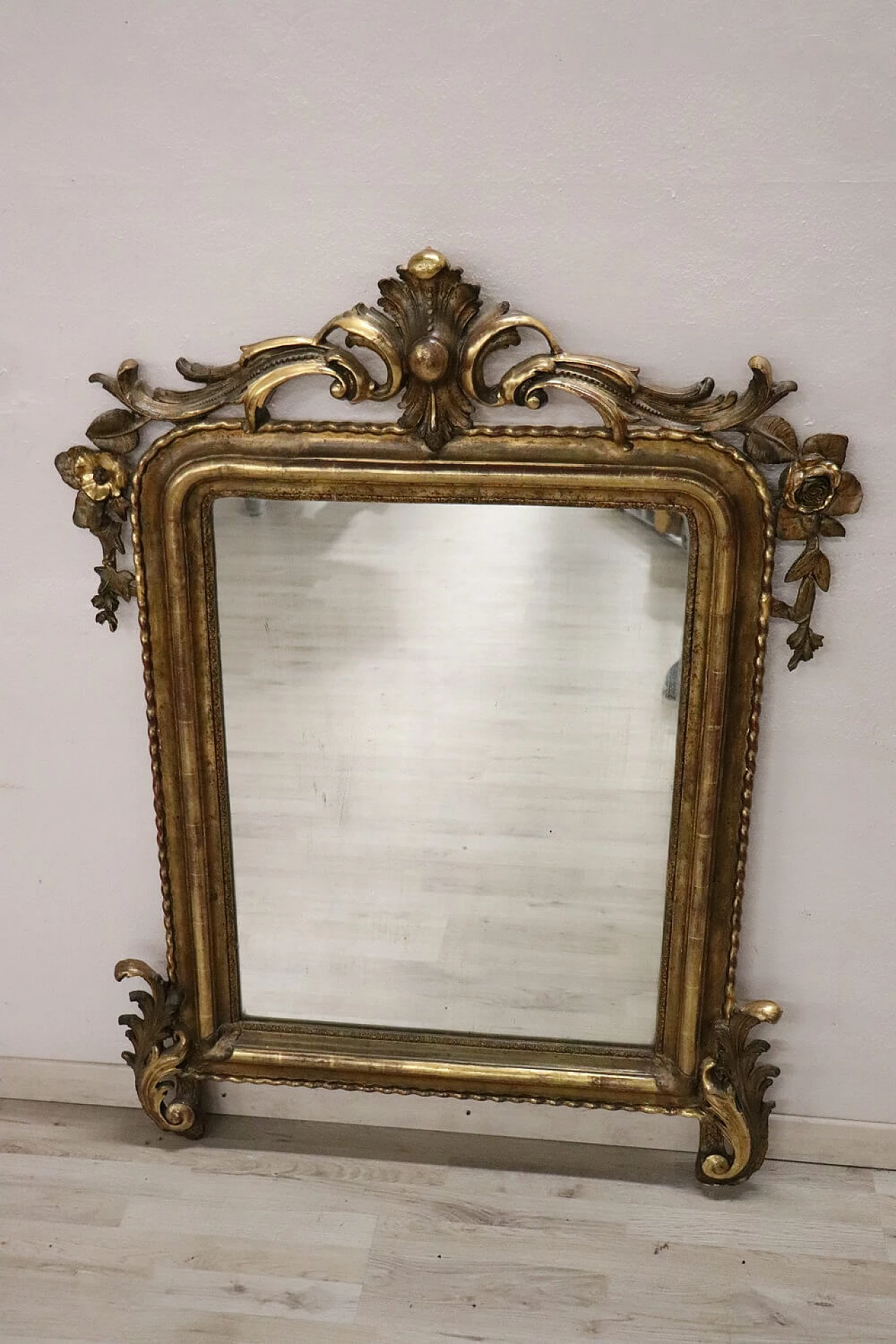 Wooden mirror gilded with gold leaf, mid-19th century 1371458