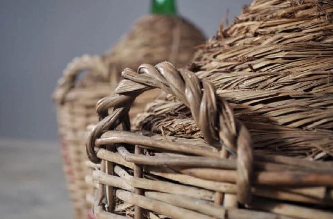 Pair of green glass demijohns, 1950s 1371778