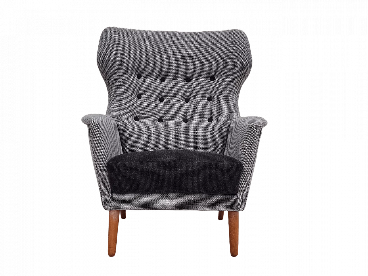 Danish wool and beech armchair, 1960s 1371809