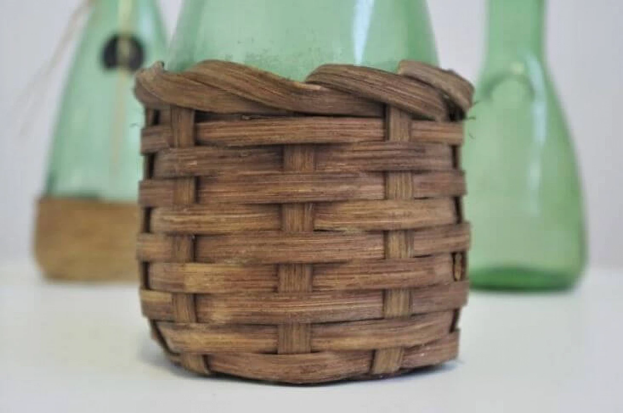 Group of 4 green glass decanters, 1950s 1371814