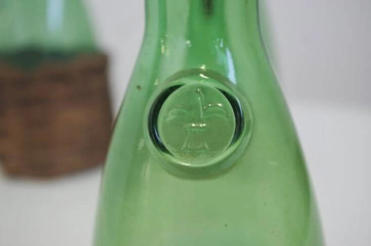 Group of 4 green glass decanters, 1950s 1371816