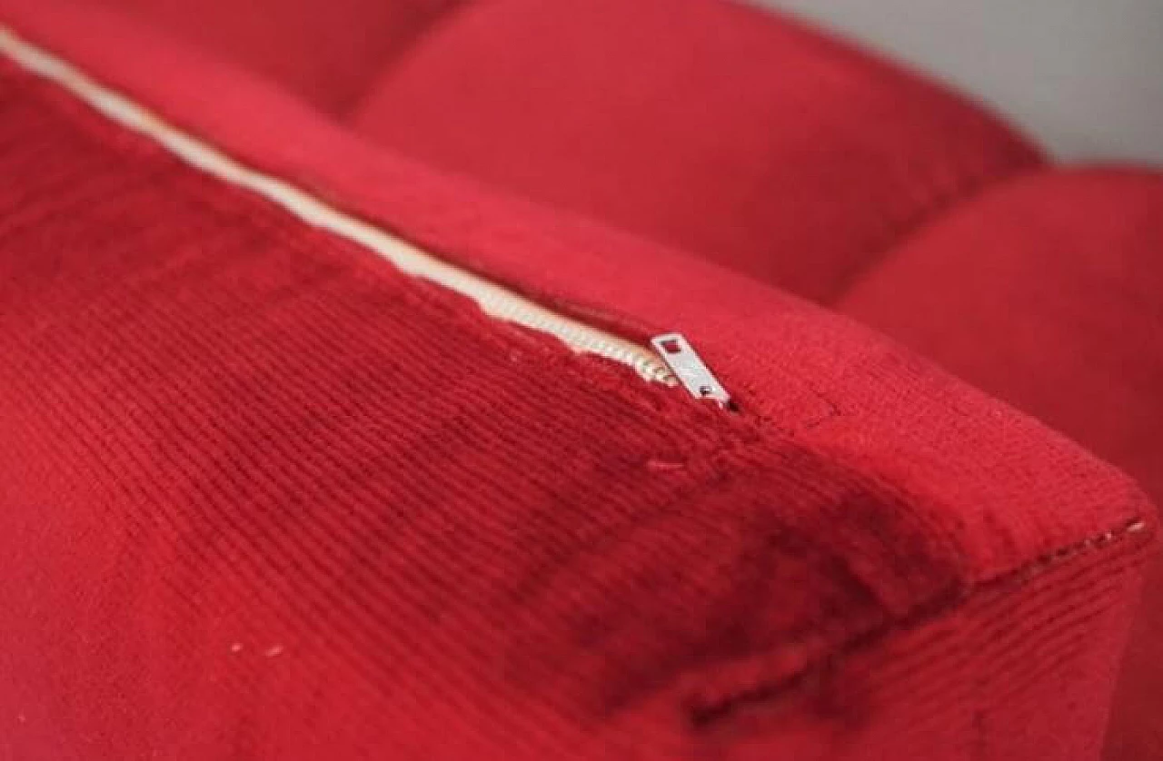Red velvet sofa, 1970s 1371850