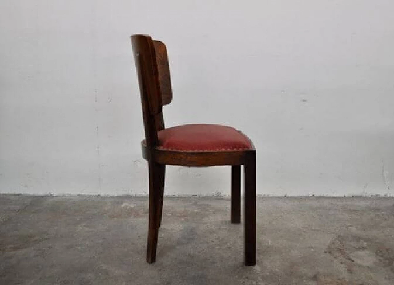 6 Sedie Art Deco in noce, anni '30 1371900