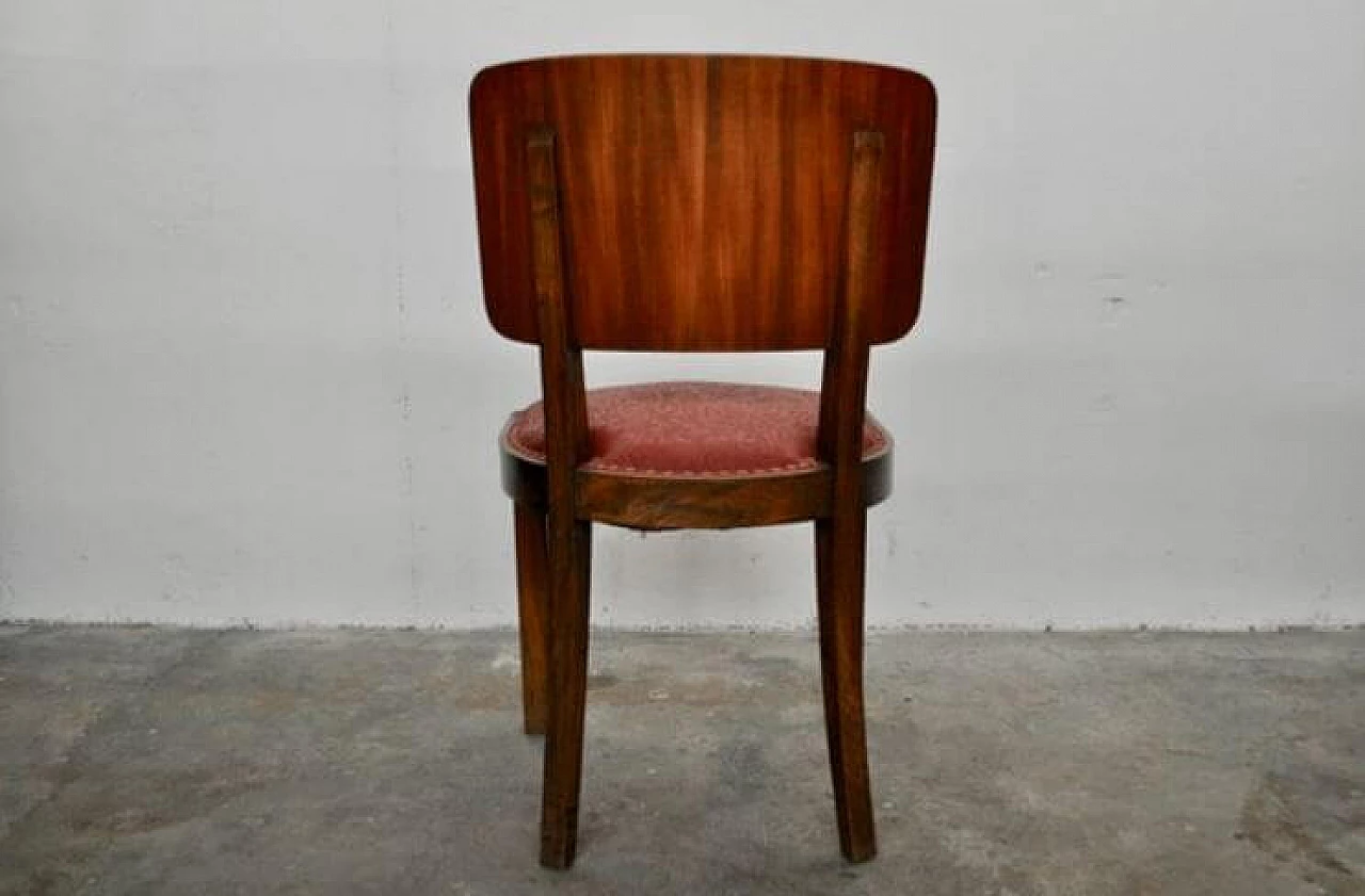 6 Sedie Art Deco in noce, anni '30 1371904