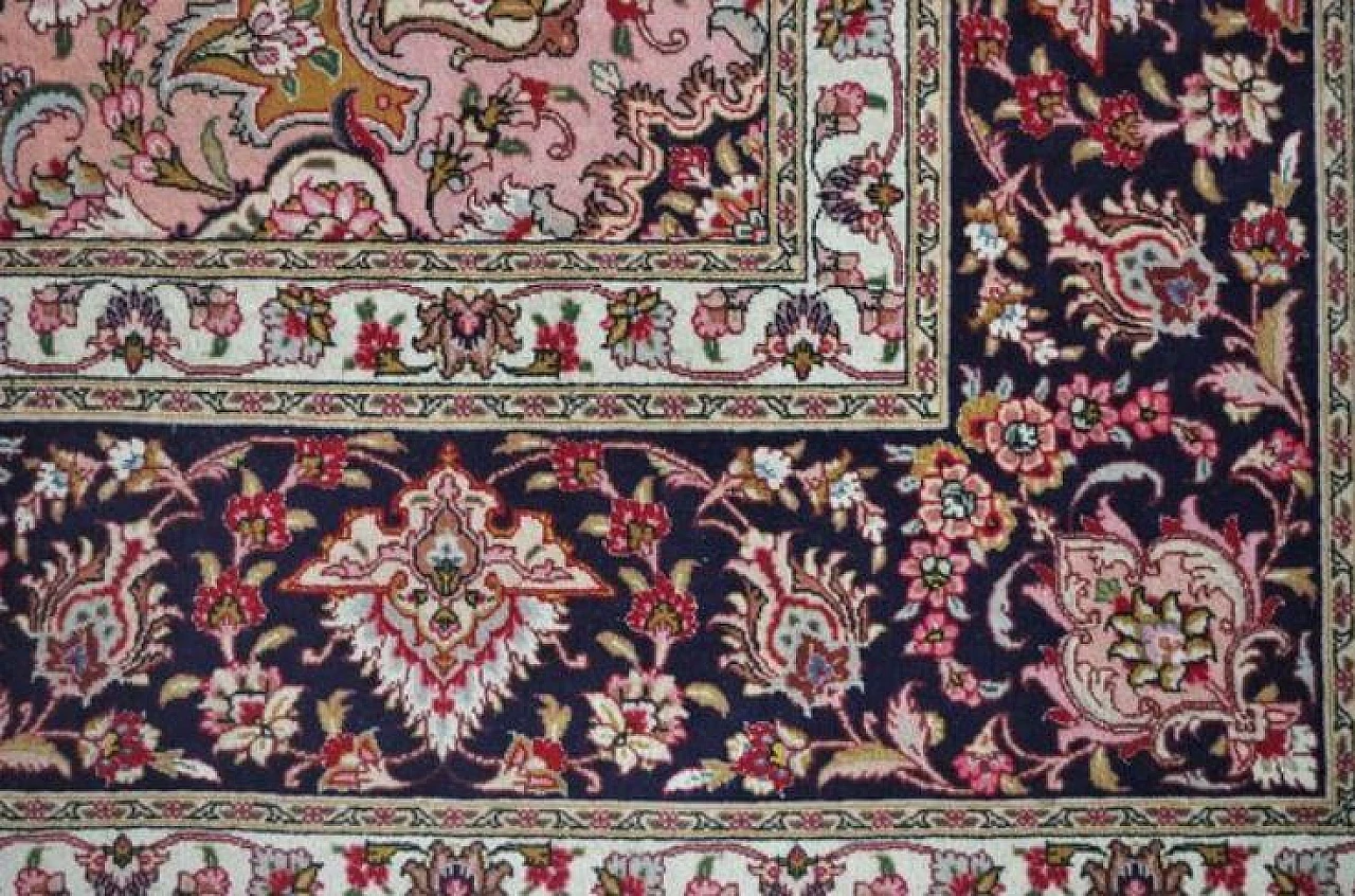 Tappeto Tabriz annodato a mano con frange in lana, anni '90 1372022