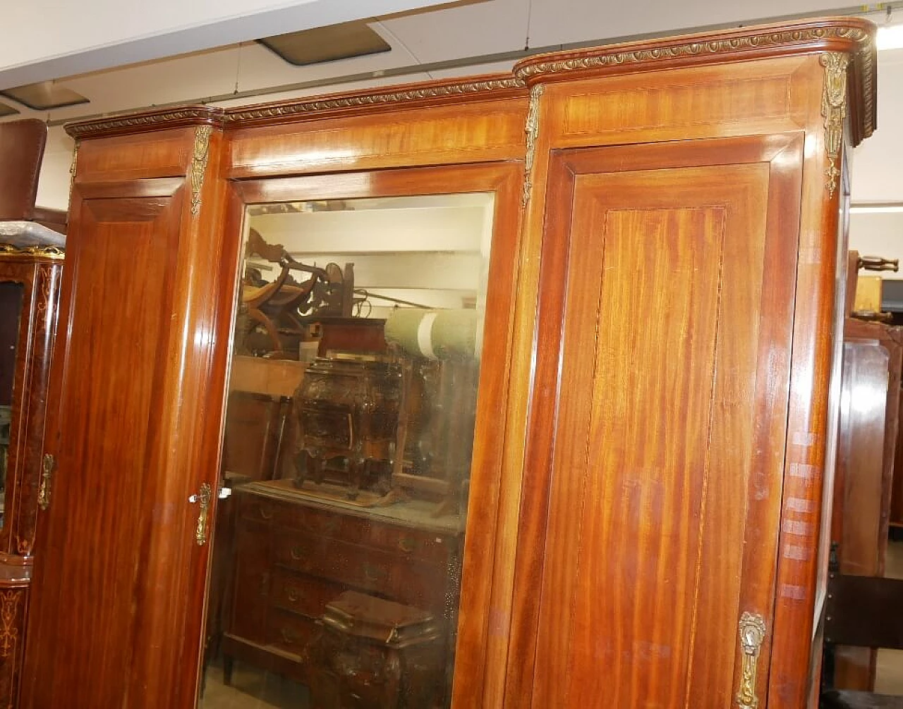 Three-door wardrobe with mirror, 1930s 1372059