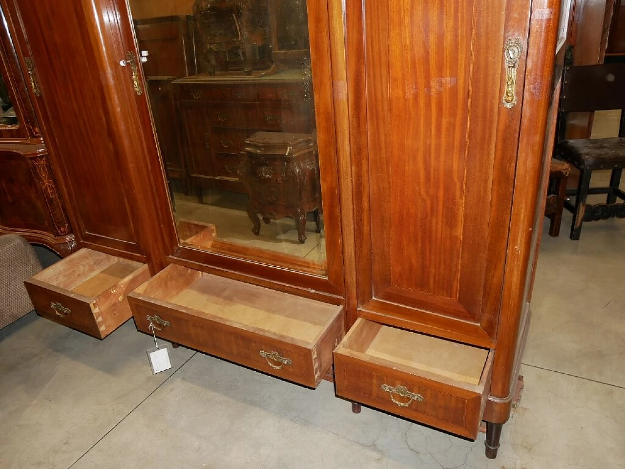 Three-door wardrobe with mirror, 1930s 1372060