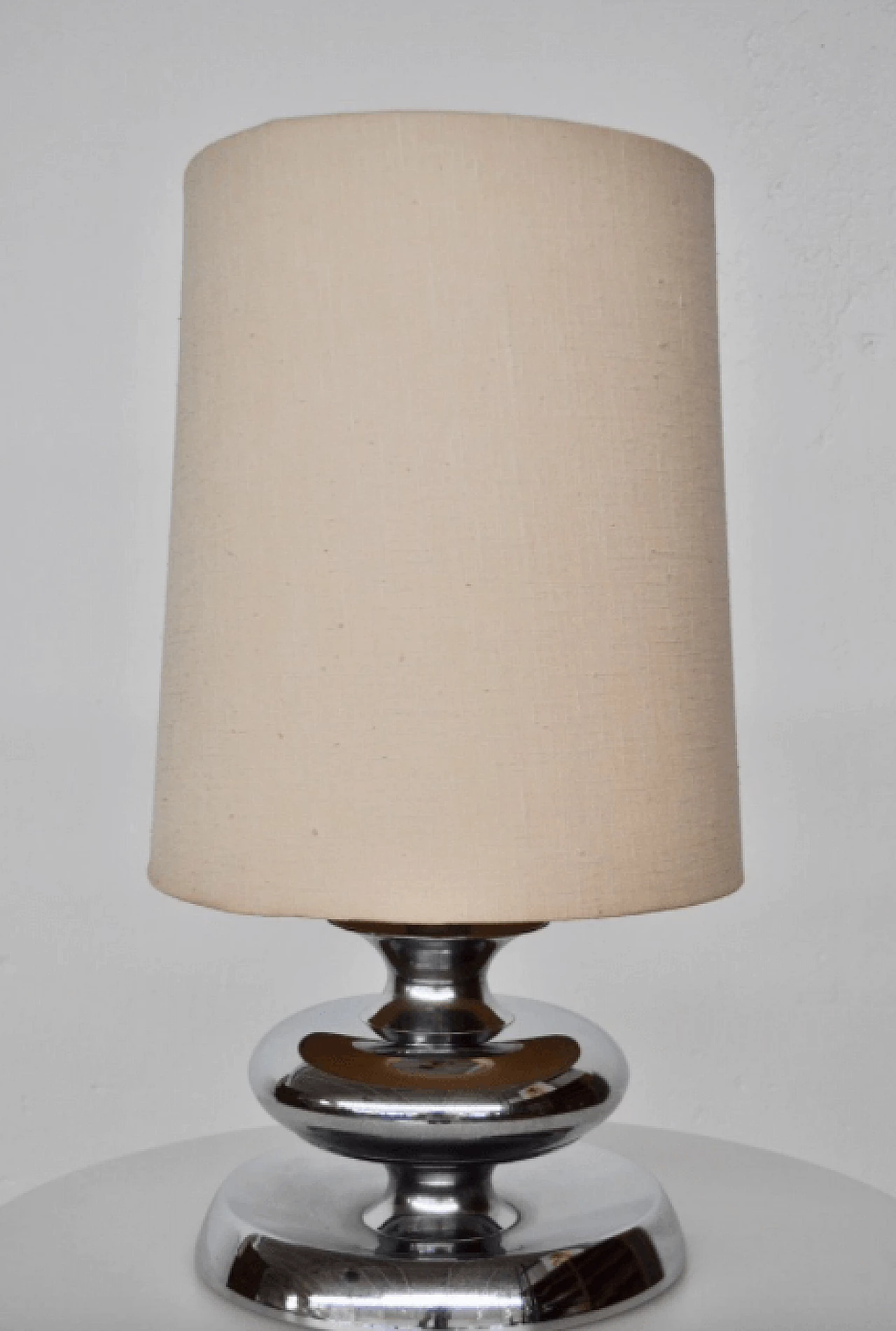 Lampada da tavolo in acciaio e placcata in cromo di Luci Italia, anni '70 1372197