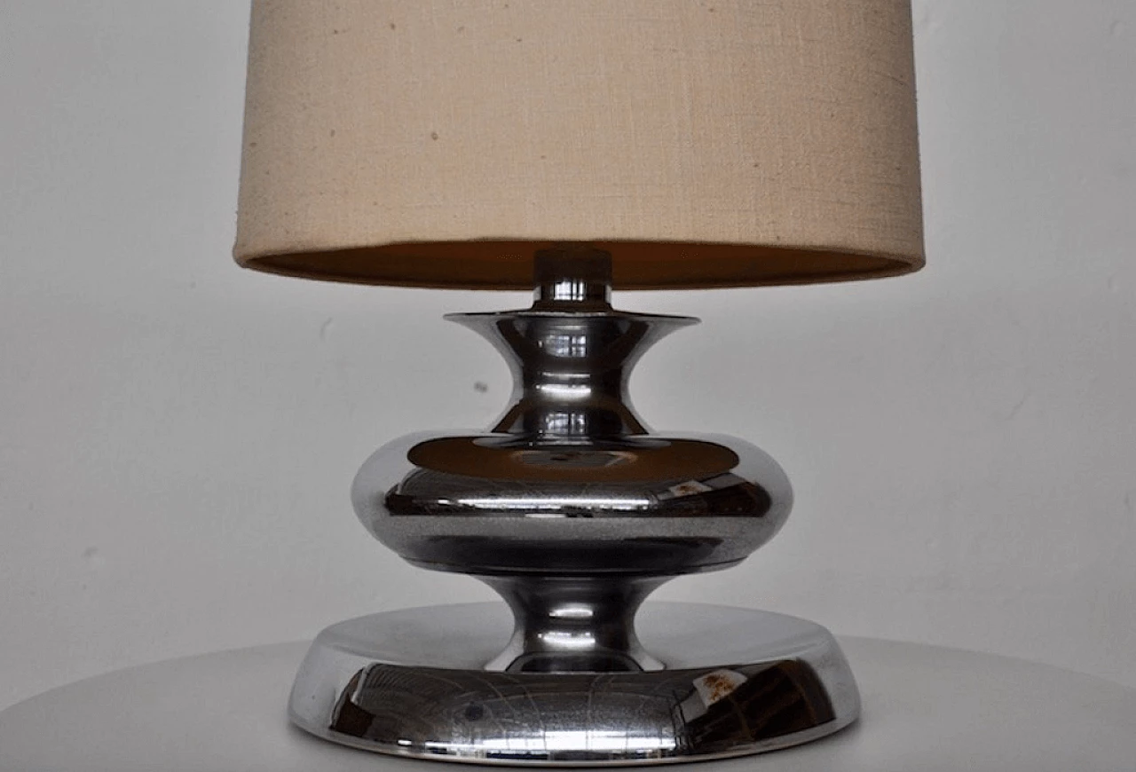 Lampada da tavolo in acciaio e placcata in cromo di Luci Italia, anni '70 1372198