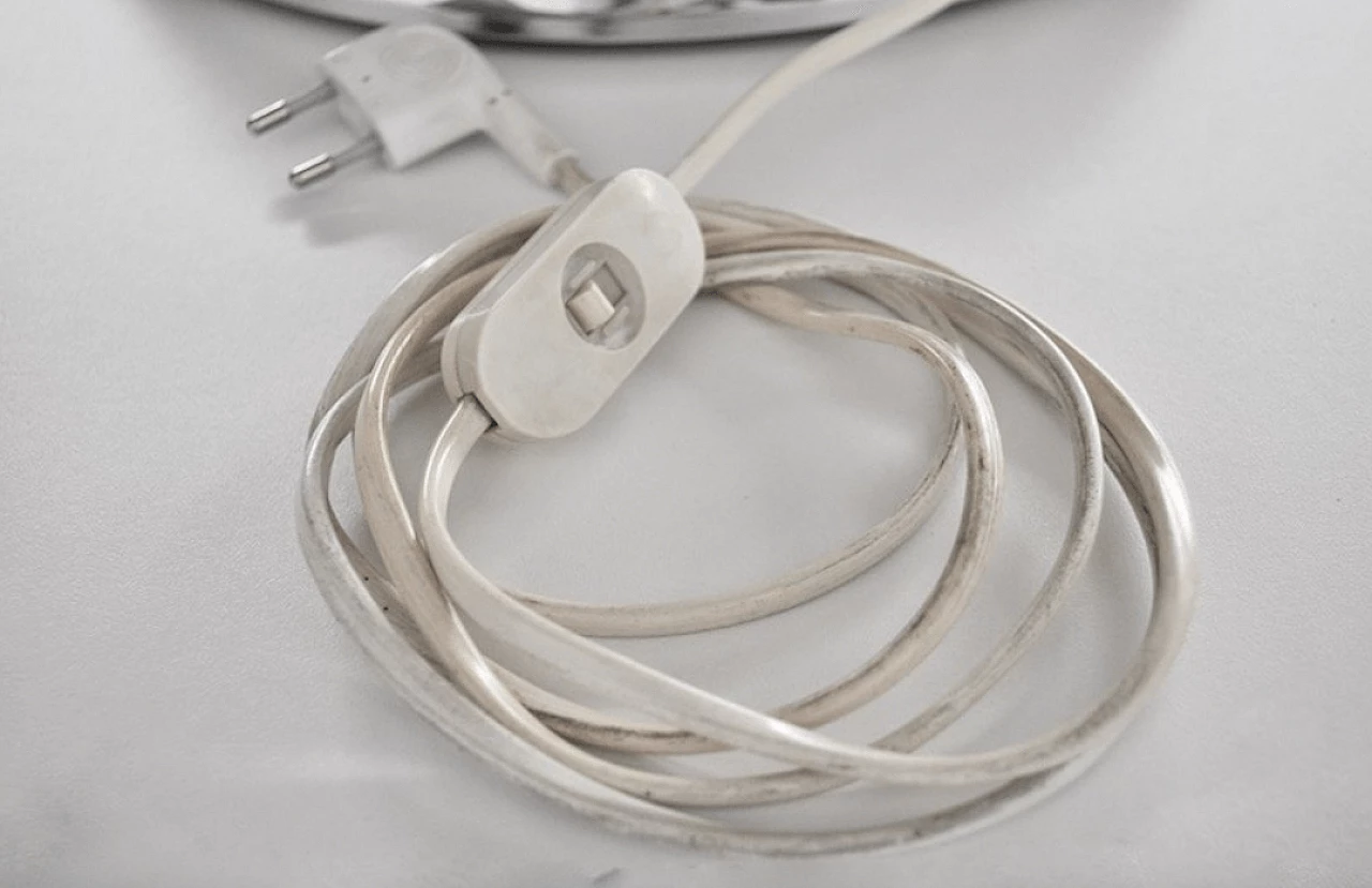 Lampada da tavolo in acciaio e placcata in cromo di Luci Italia, anni '70 1372199