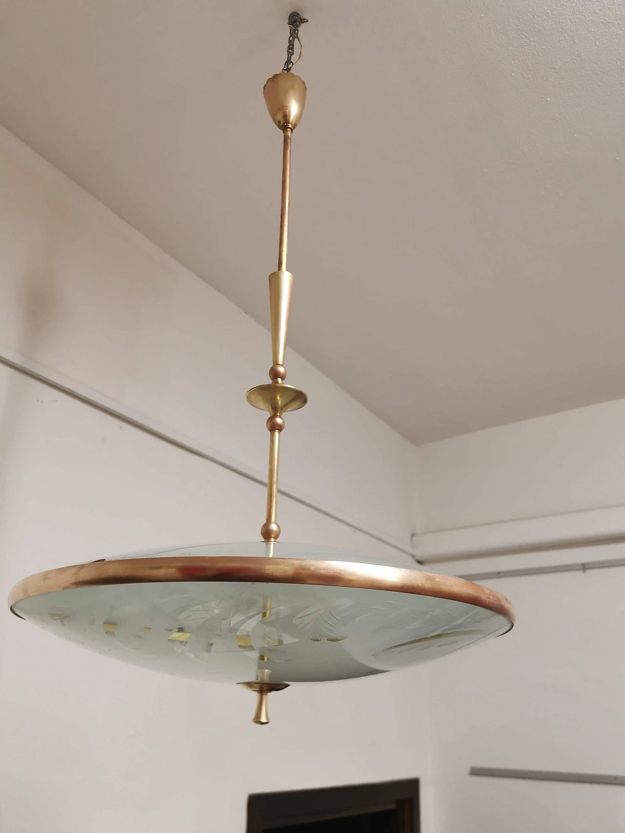Suspension lamp by Pietro Chiesa for Fontana Arte, 1940s 1372269
