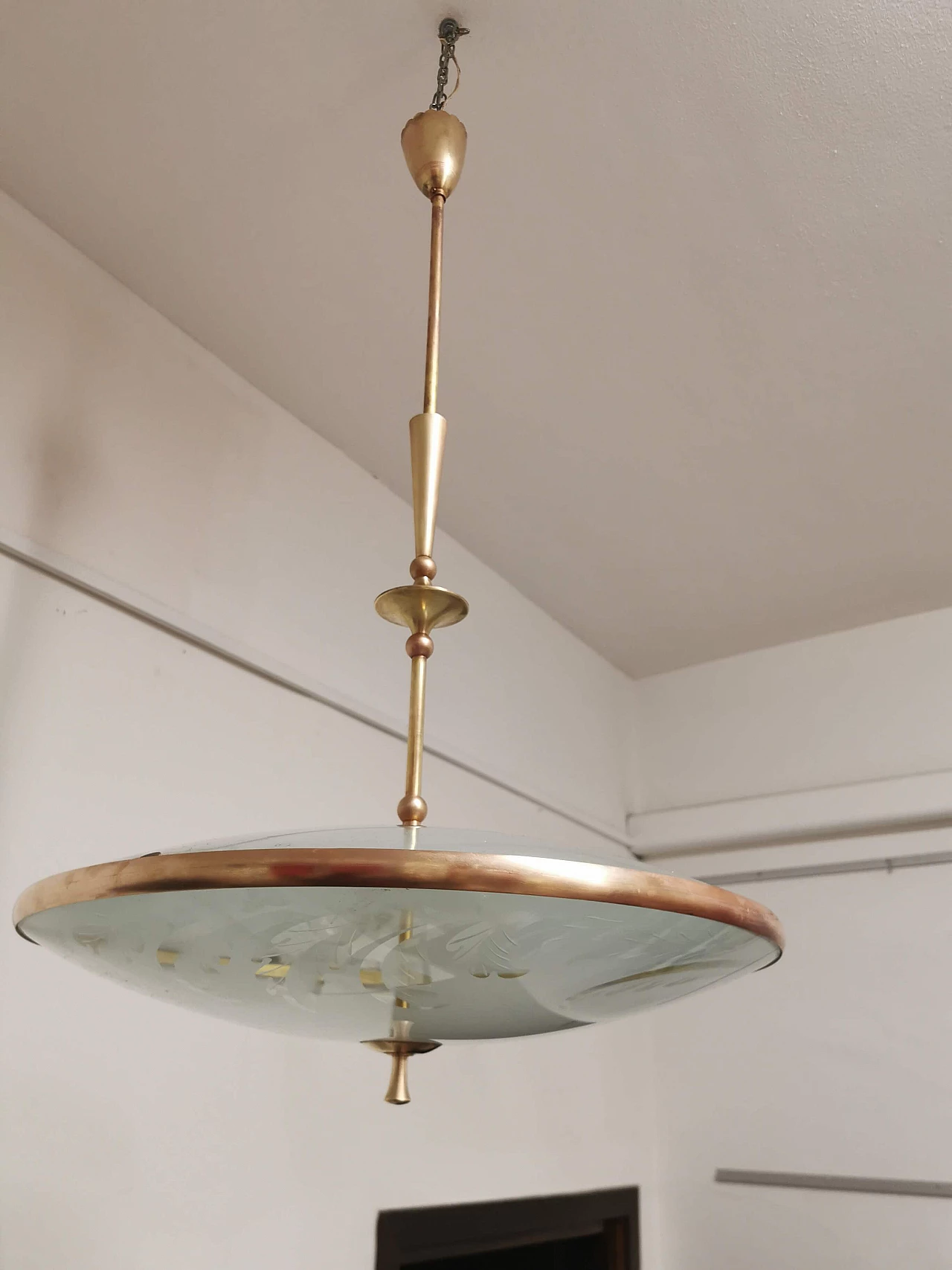 Lampada a sospensione di Pietro Chiesa per Fontana Arte, anni '40 1372269