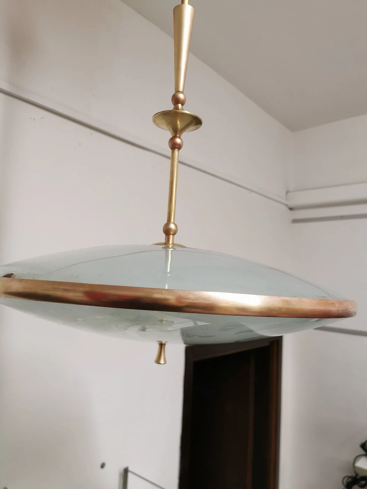 Lampada a sospensione di Pietro Chiesa per Fontana Arte, anni '40 1372275