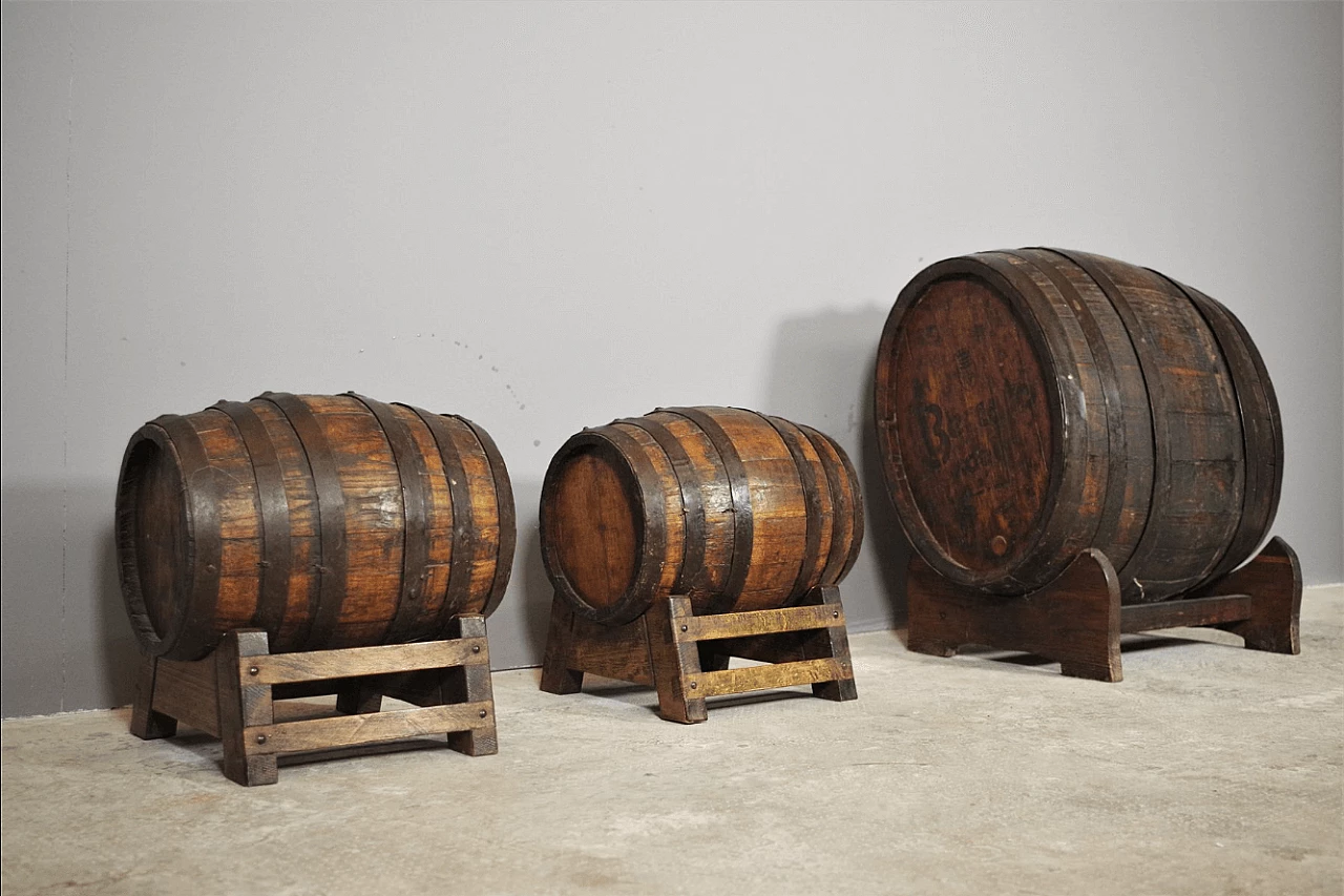 Group of 3 wine barrels, 1950s 1372540