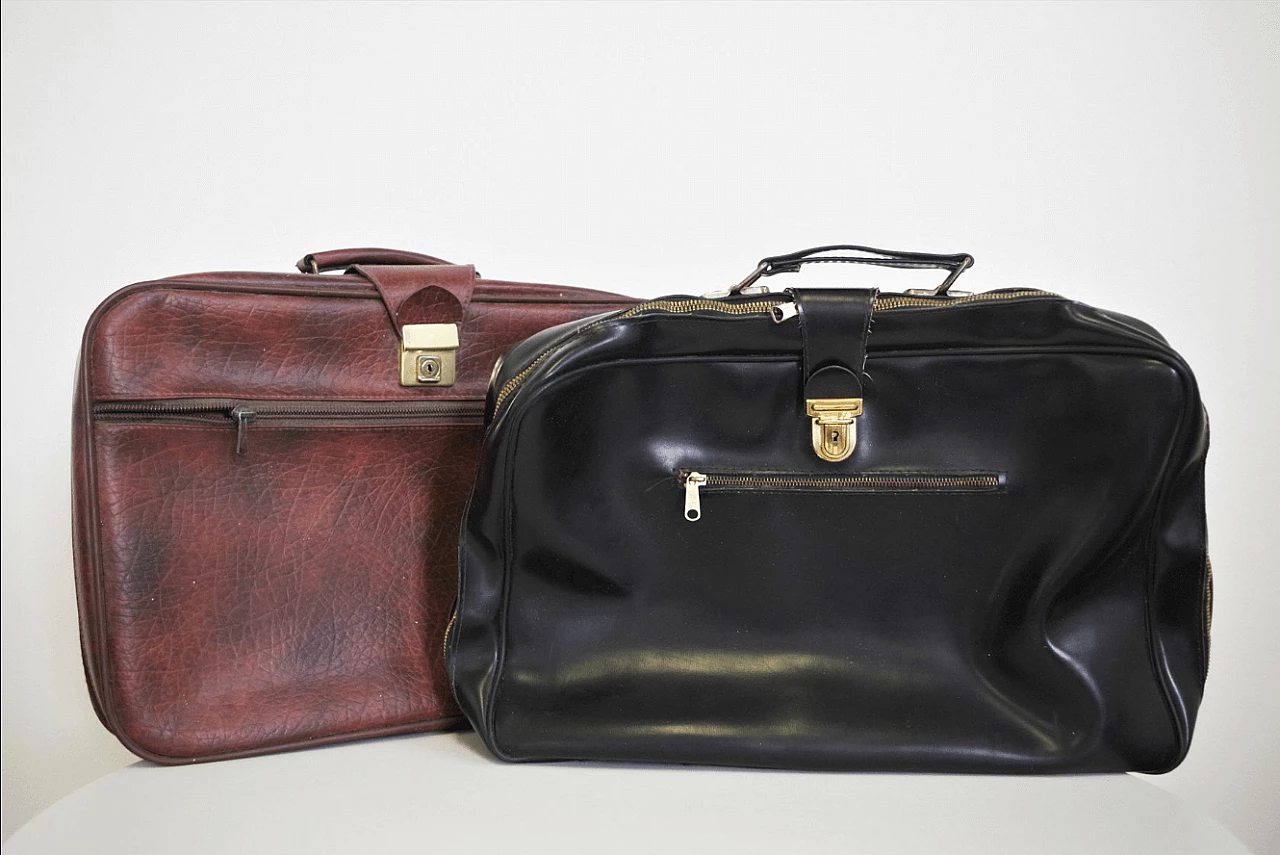 Pair of Homa leather suitcases, 1950s 1372549