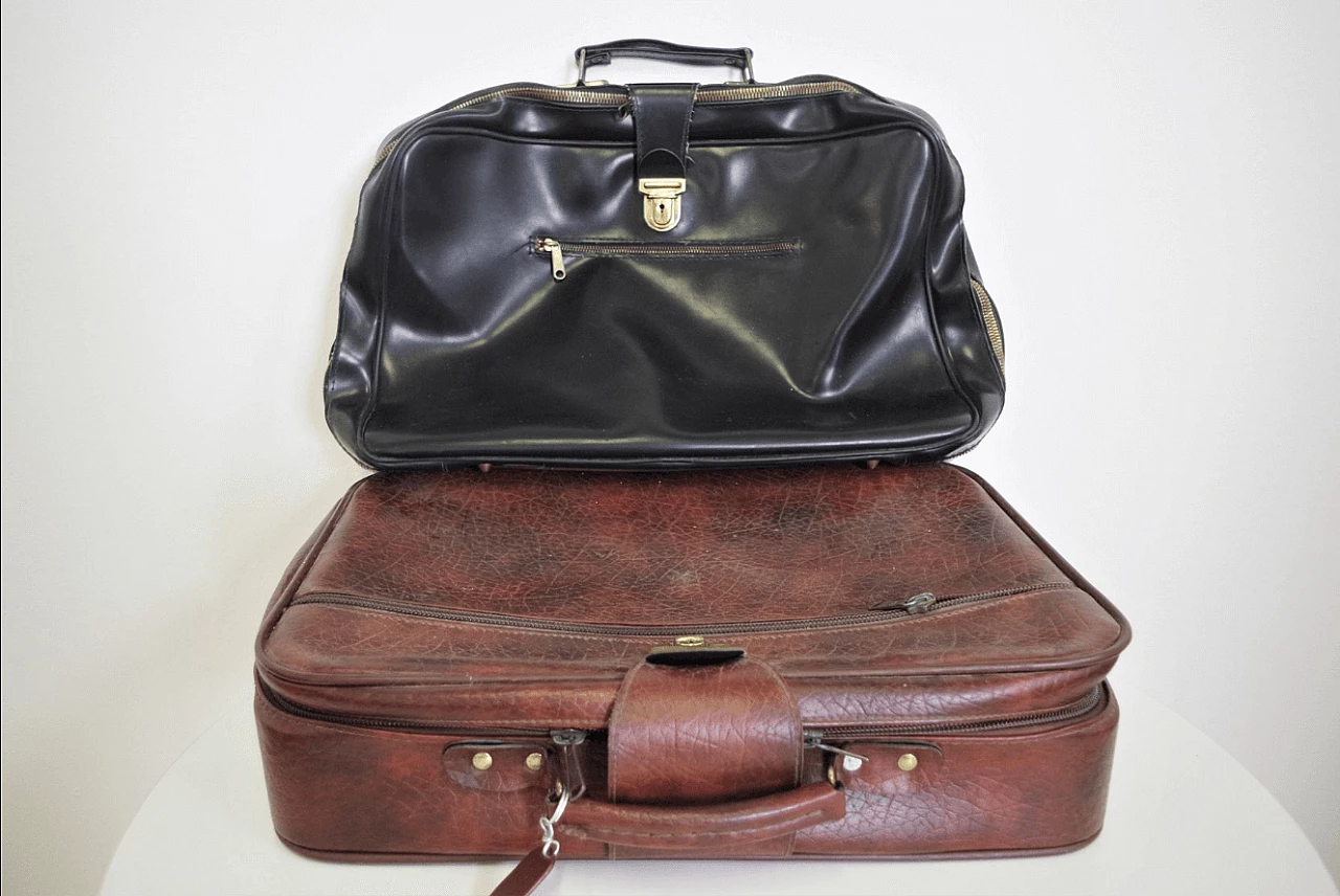 Pair of Homa leather suitcases, 1950s 1372550