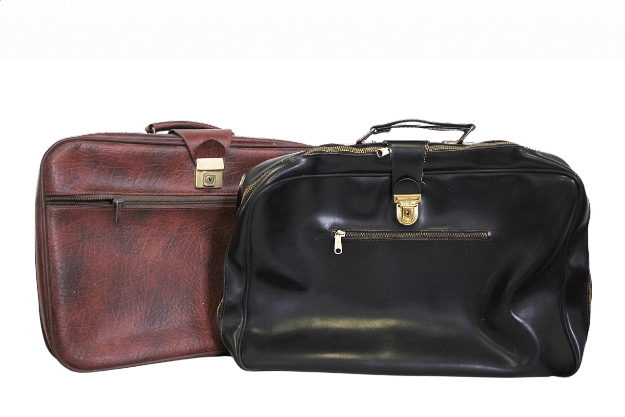Pair of Homa leather suitcases, 1950s 1372560