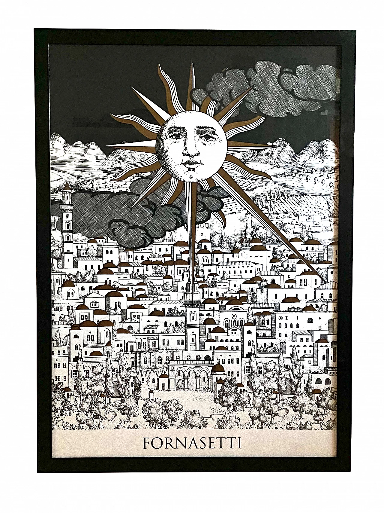 Screenprint Sun on Jerusalem by Piero Fornasetti, Graphique de France 1993 1372621