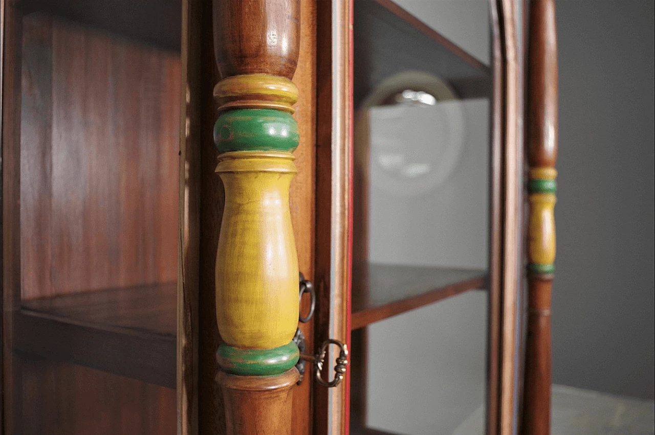 Hand-carved wooden display cabinet with door, 1970s 1372637