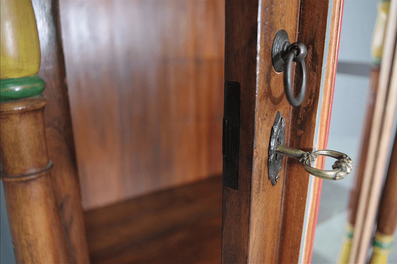 Hand-carved wooden display cabinet with door, 1970s 1372641