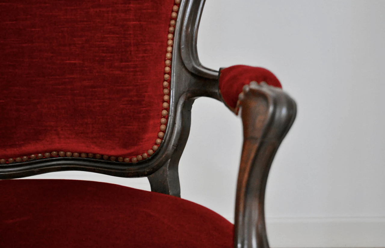 Coppia di poltrone in stile Luigi Filippo, fine '800 1372660