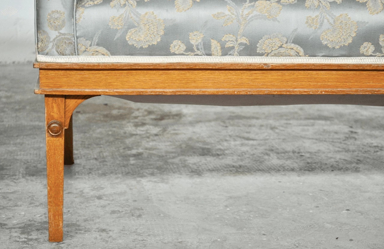 Austrian ashwood and silk sofa and pair of armchairs, 1930s 1372762