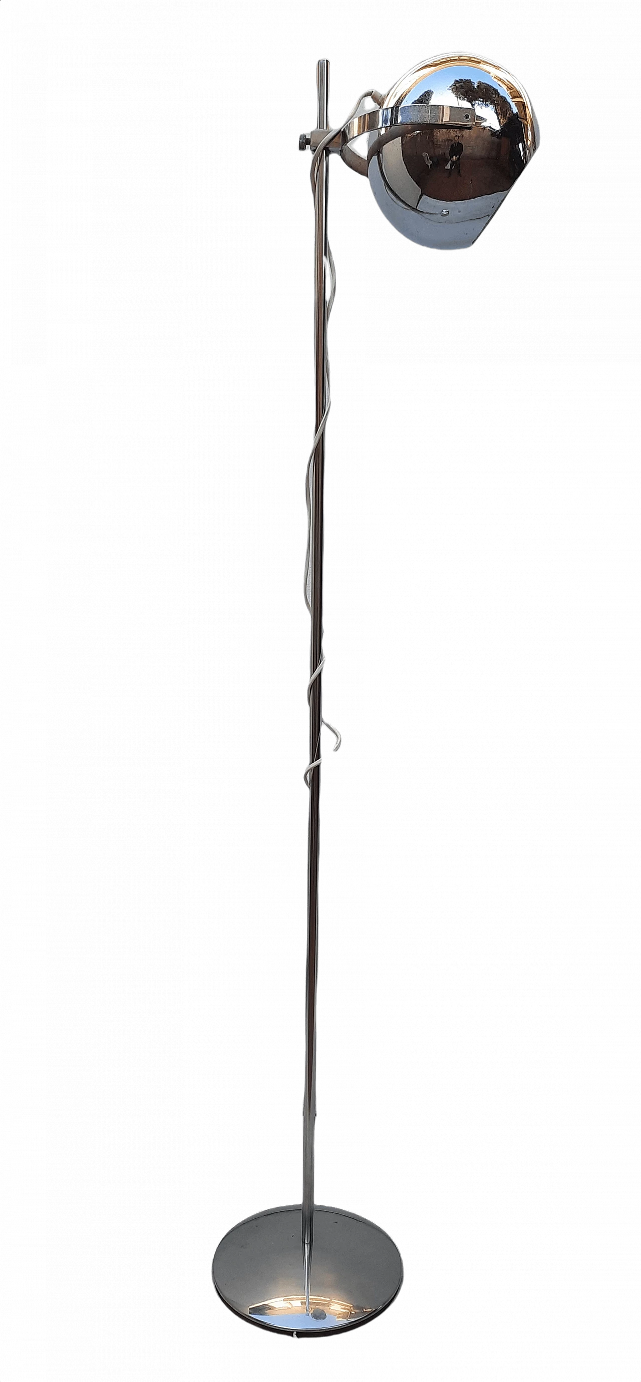 Lampada da terra in metallo cromato di Reggiani, anni '70 1372816