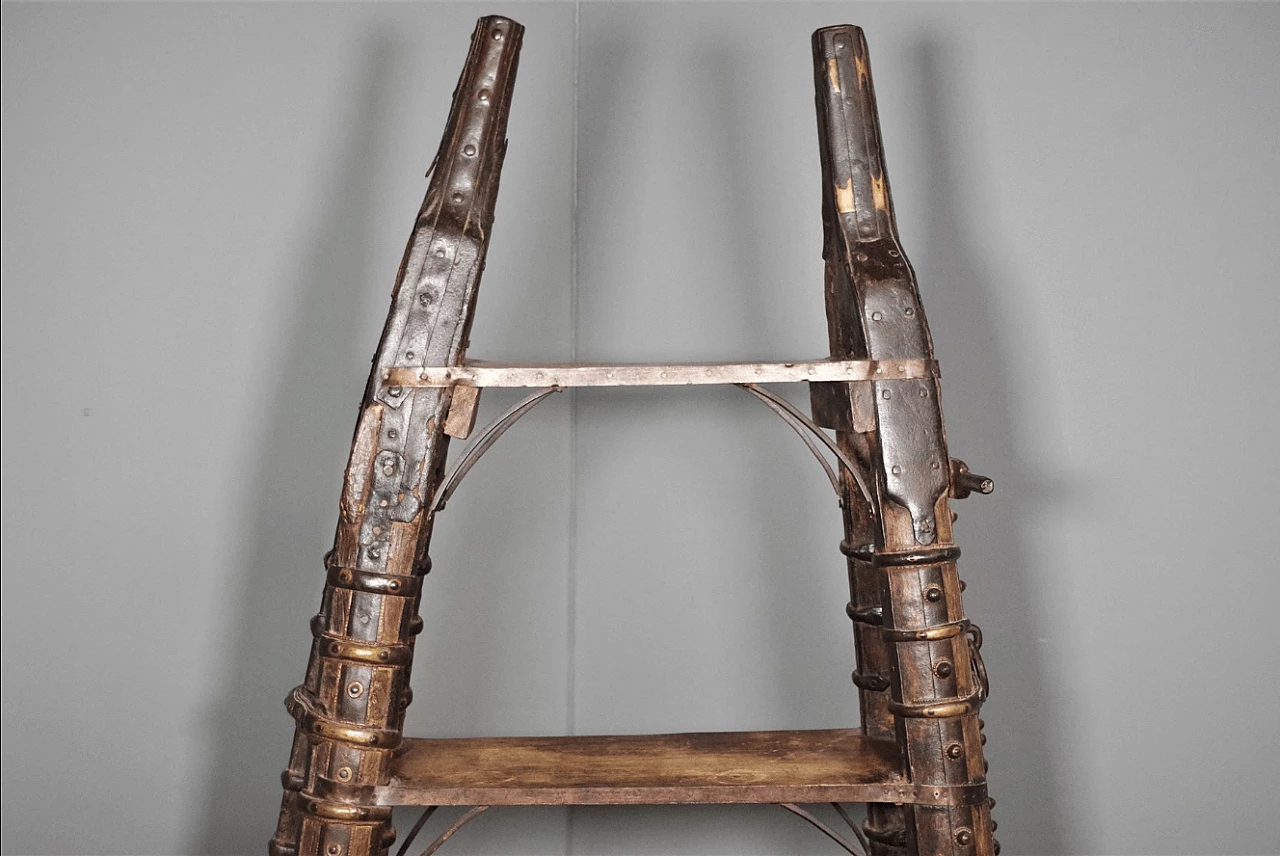 Indian teak bookcase recovered from an old wagon, 1980s 1372874