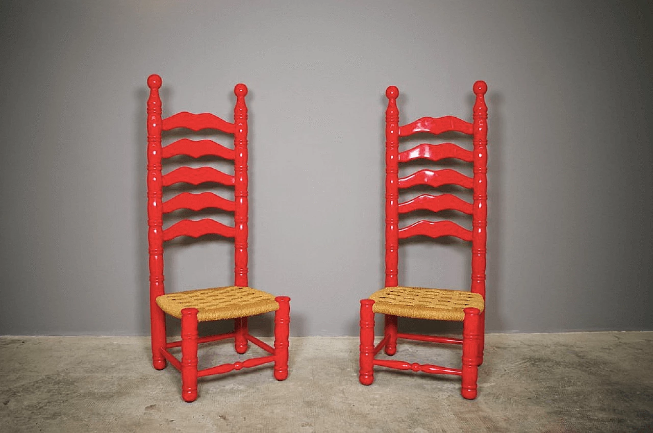Coppia di sedie alte spagnole, anni '40 1372941
