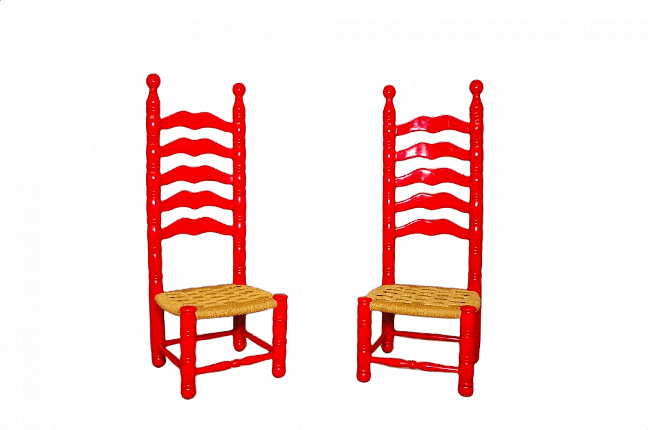 Coppia di sedie alte spagnole, anni '40 1372952