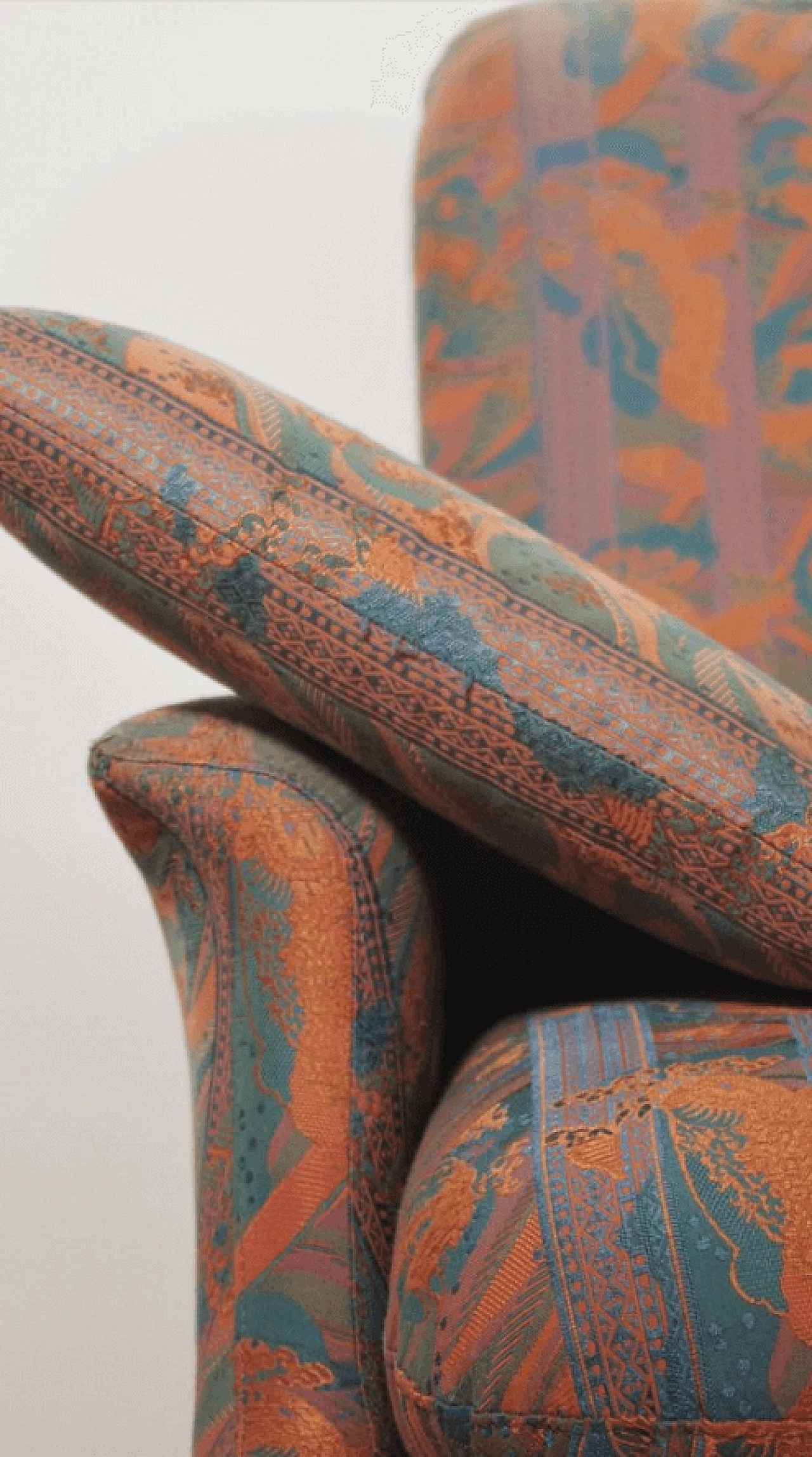 Pair of coloured sofas with wooden frame, 1970s 1372983