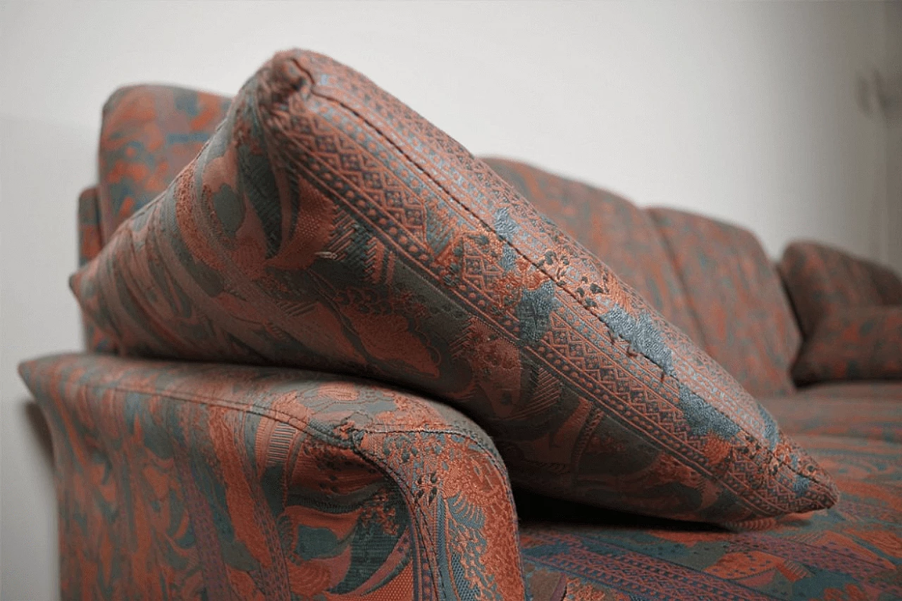 Pair of coloured sofas with wooden frame, 1970s 1372990