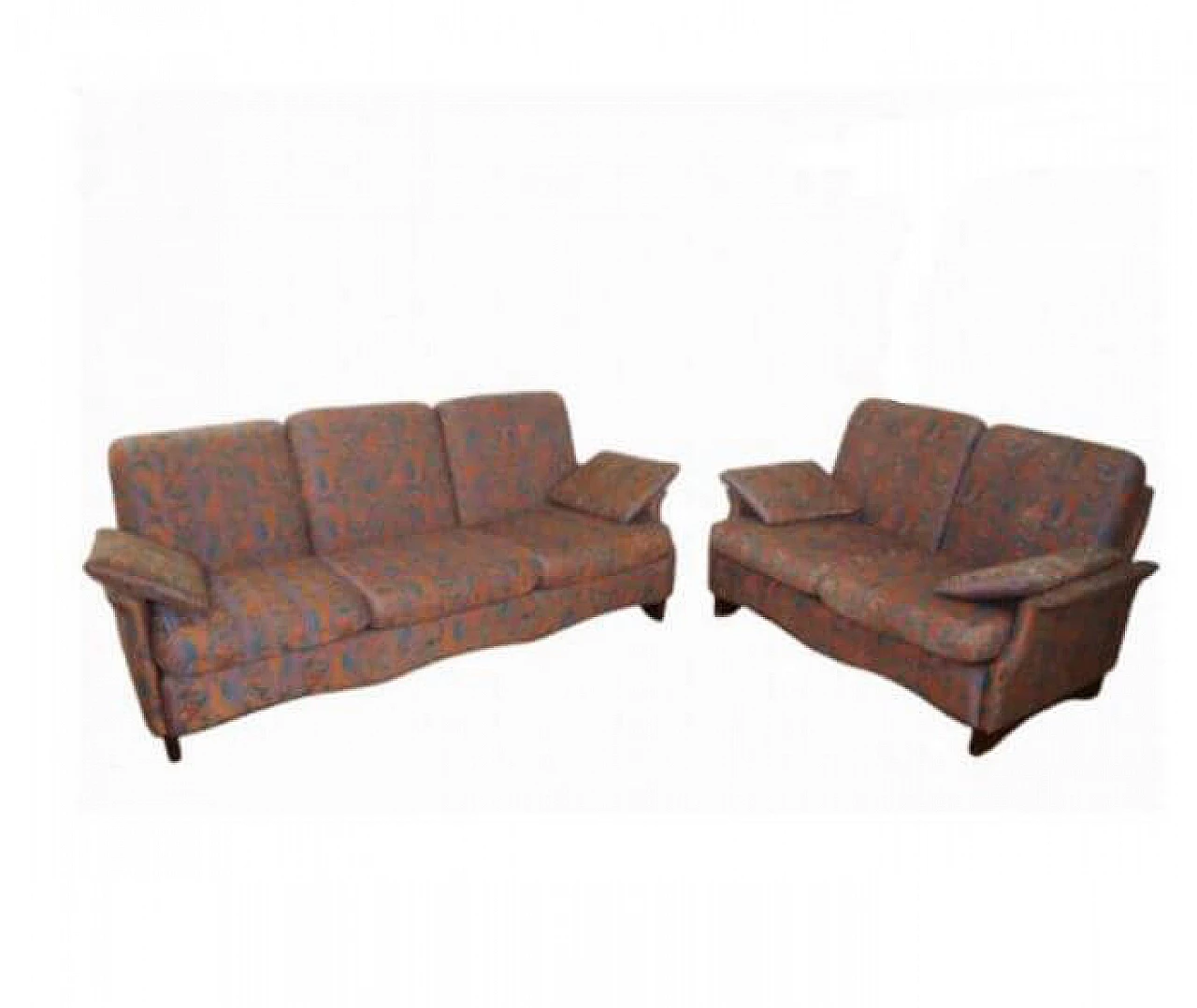 Pair of coloured sofas with wooden frame, 1970s 1373000
