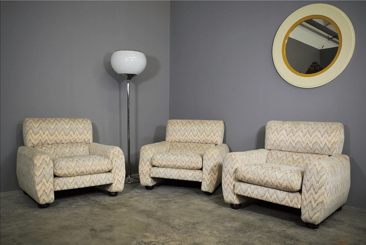 3 Missoni style armchairs, 1970s 1373008