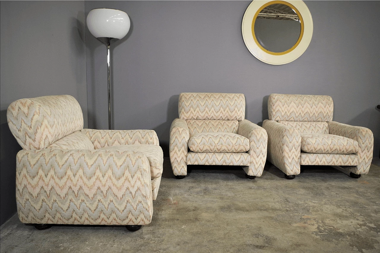 3 Missoni style armchairs, 1970s 1373012
