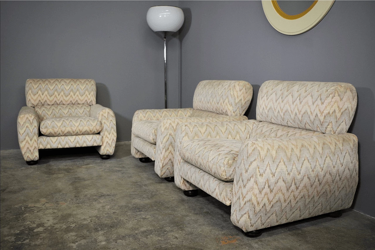 3 Missoni style armchairs, 1970s 1373013